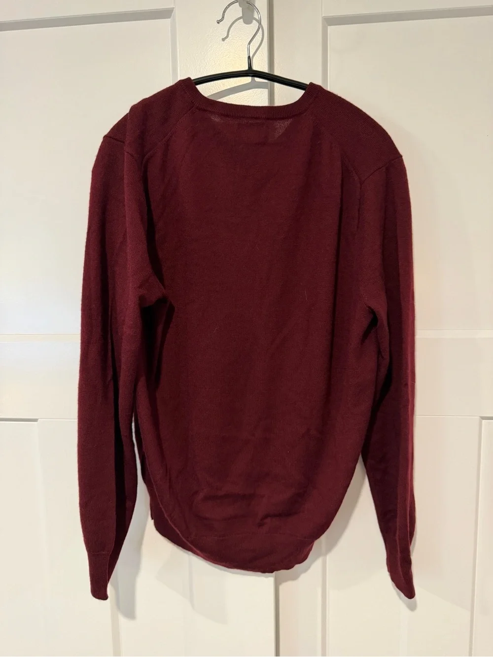 J Crew Merino Blend Men’s V-Neck Sweater - Burgundy